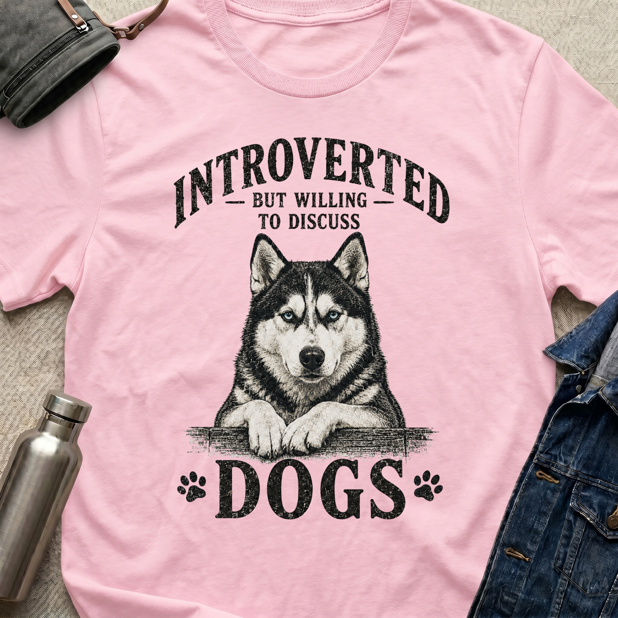 Introverted (But will discuss dogs) T-Shirt
