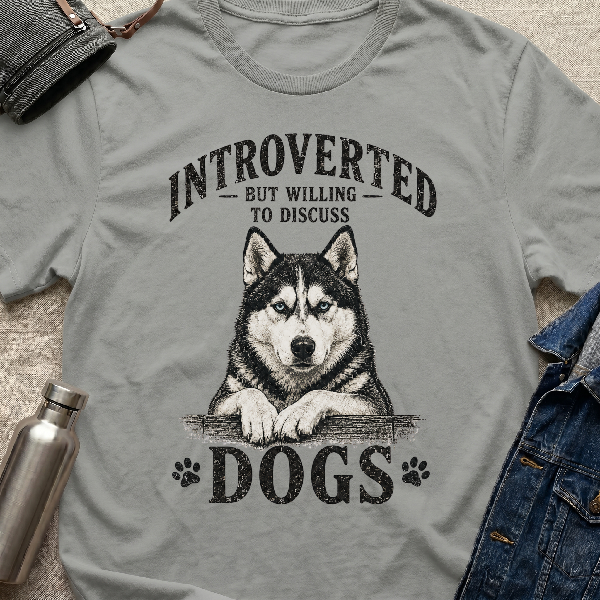 Introverted (But will discuss dogs) T-Shirt