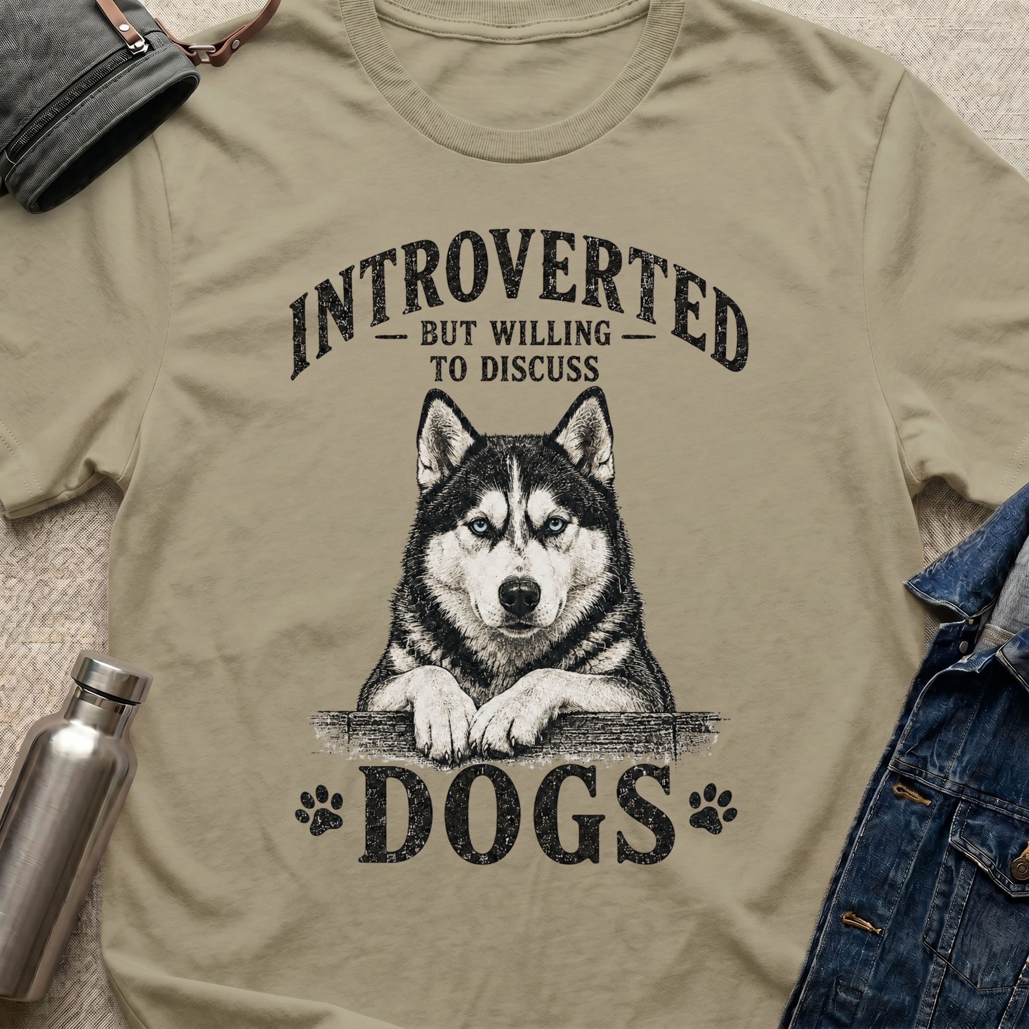 Introverted (But will discuss dogs) T-Shirt