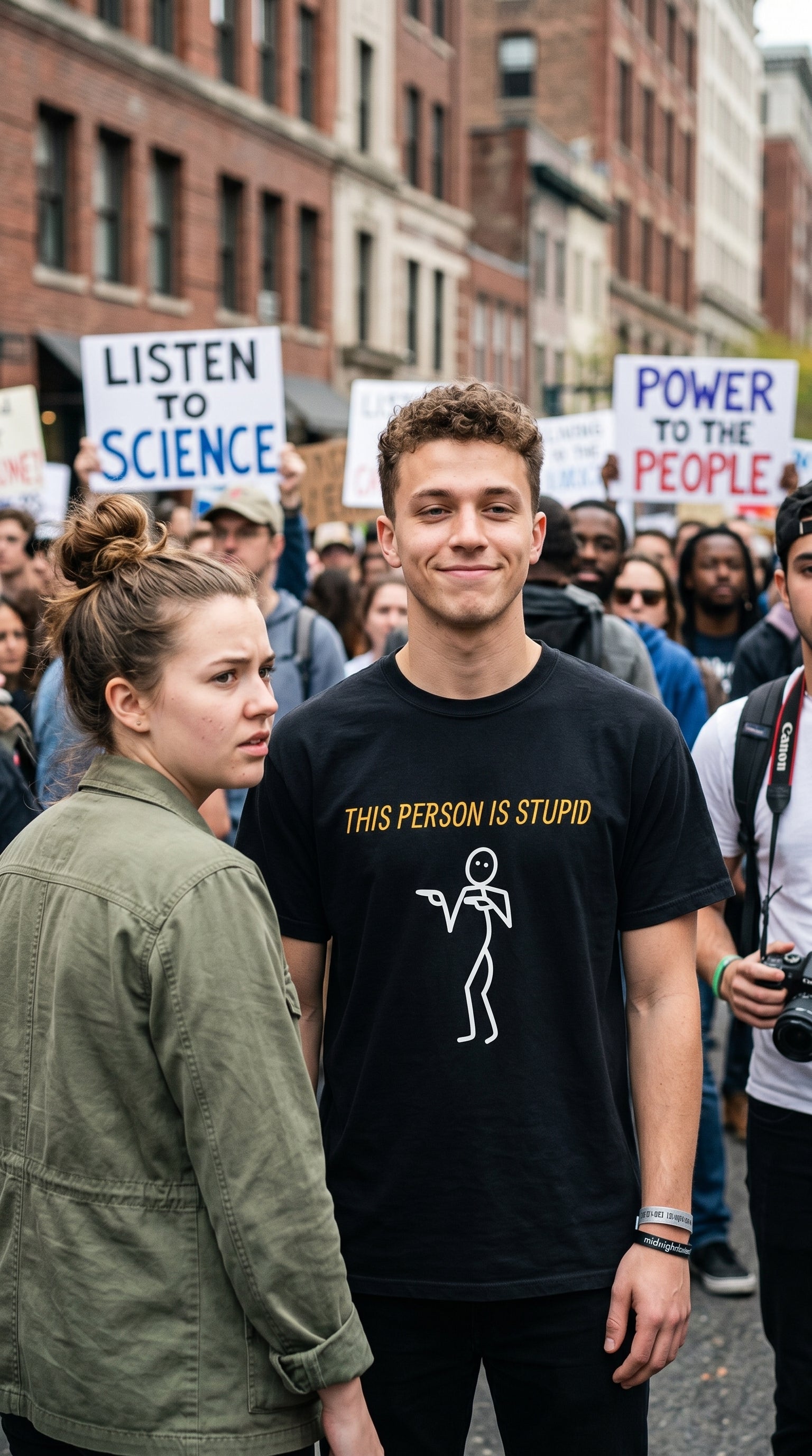 <--- This person is stupid | Comfort Colors Black Garment-Dyed Heavyweight T-Shirt | Edgy Sarcastic Graphic Tee