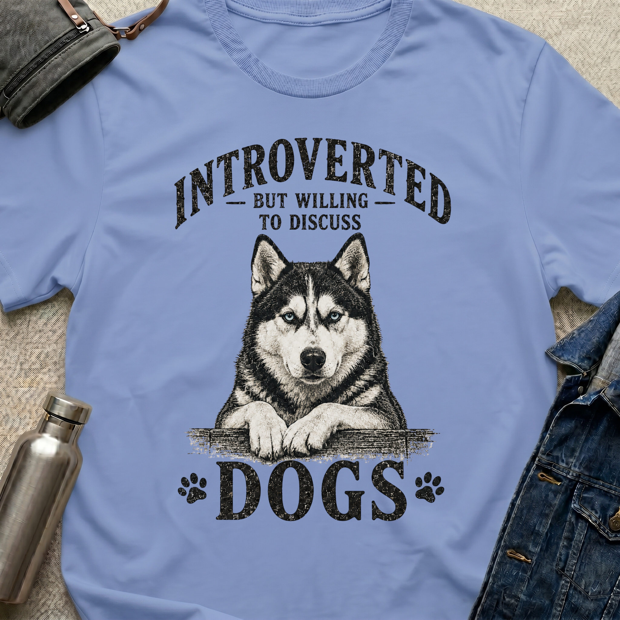 Introverted (But will discuss dogs) T-Shirt