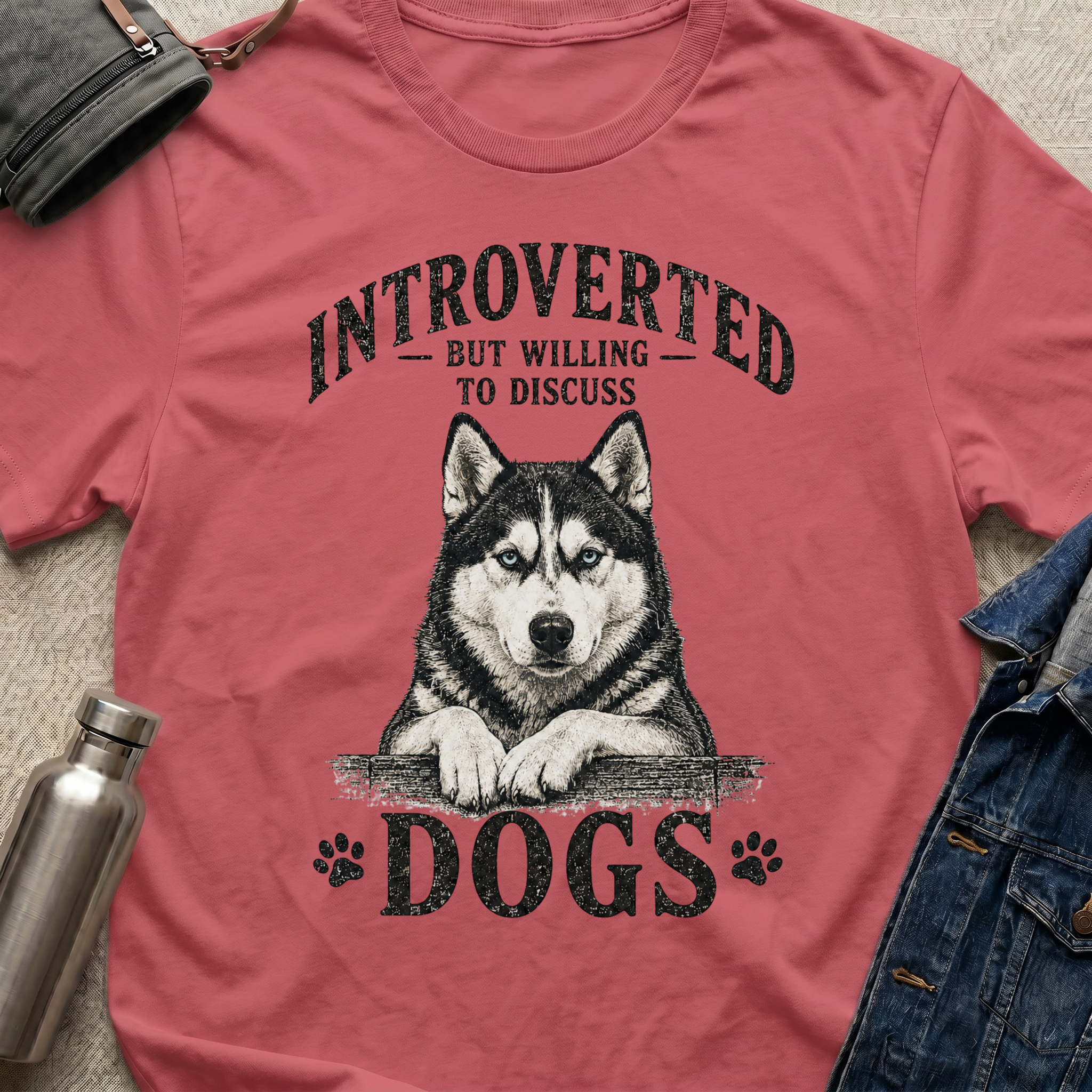 Introverted (But will discuss dogs) T-Shirt