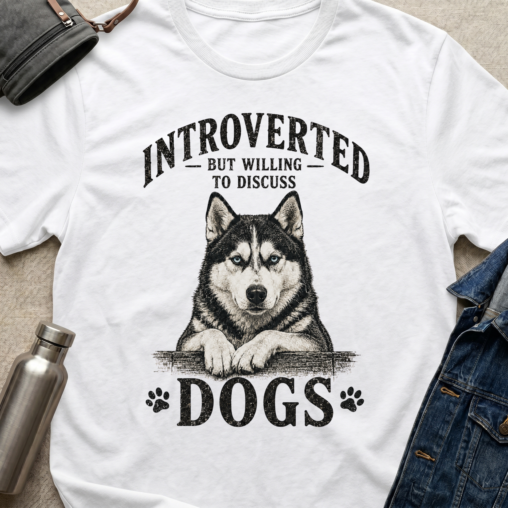 Introverted (But will discuss dogs) T-Shirt
